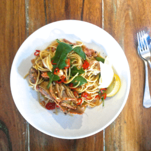 MORTON BAY BUG AND PRAWN LINGUINE